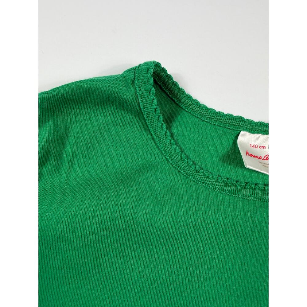 Hanna Andersson Girls T-Shirt Green Pima Cotton Size 10 - Picture 3 of 5